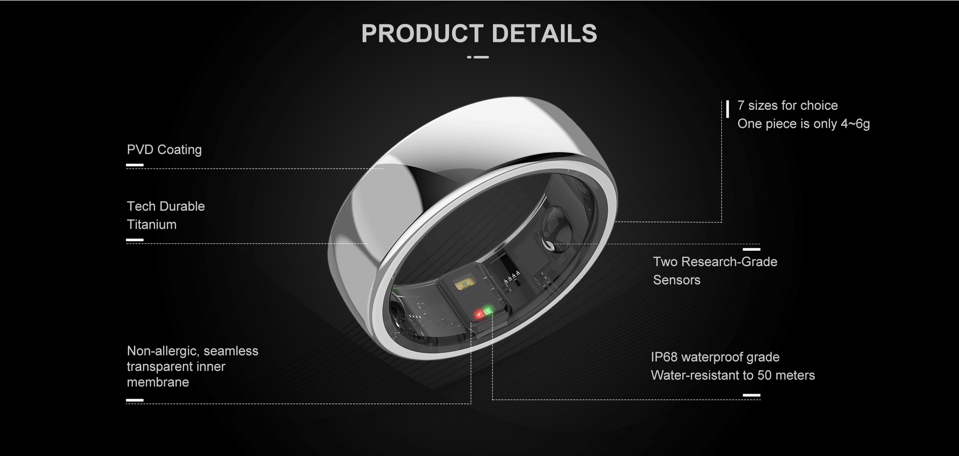 Smart Health Ring Connect Phone Track Sleep Monitor Health With 